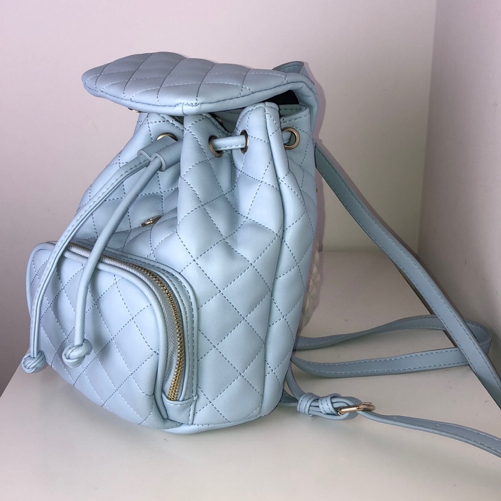 Blue Quilted Backpack - Picture 2 of 3